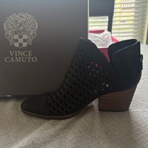 Vince Camuto Black Cutout Heeled Boots